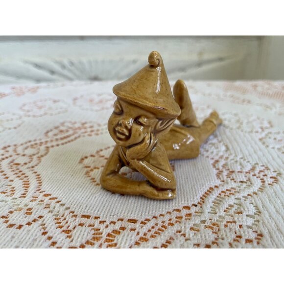 unbranded Other - Vintage 1950s Tan Reclining Pixie Girl Elf Figurine